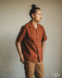 Studio D'Artisan Amami-Mud Dyed Open-Collar Shirt - Brown