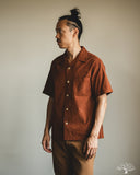 Studio D'Artisan Amami-Mud Dyed Open-Collar Shirt - Brown