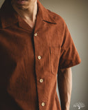 Studio D'Artisan Amami-Mud Dyed Open-Collar Shirt - Brown