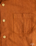 Studio D'Artisan Amami-Mud Dyed Open-Collar Shirt - Brown