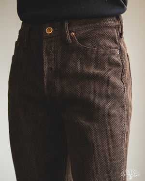 マジョコ、みすて、ねろり Studio d'Artisan - Amami-Mud Dyed Sashiko Pants - Dark Brown