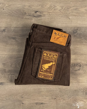 Studio D'Artisan Amami-Mud Dyed Sashiko Pants - Dark Brown
