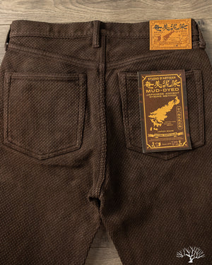 Studio d'Artisan - Amami-Mud Dyed Sashiko Pants - Dark Brown