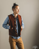 Studio D'Artisan Amami Mud-Dyed Sashiko Vest - Brown