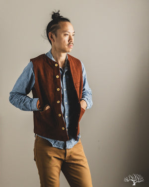 Studio D'Artisan - Amami Mud-Dyed Sashiko Vest - Brown – Withered Fig