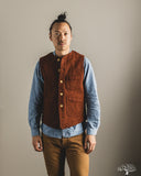 Studio D'Artisan Amami Mud-Dyed Sashiko Vest - Brown