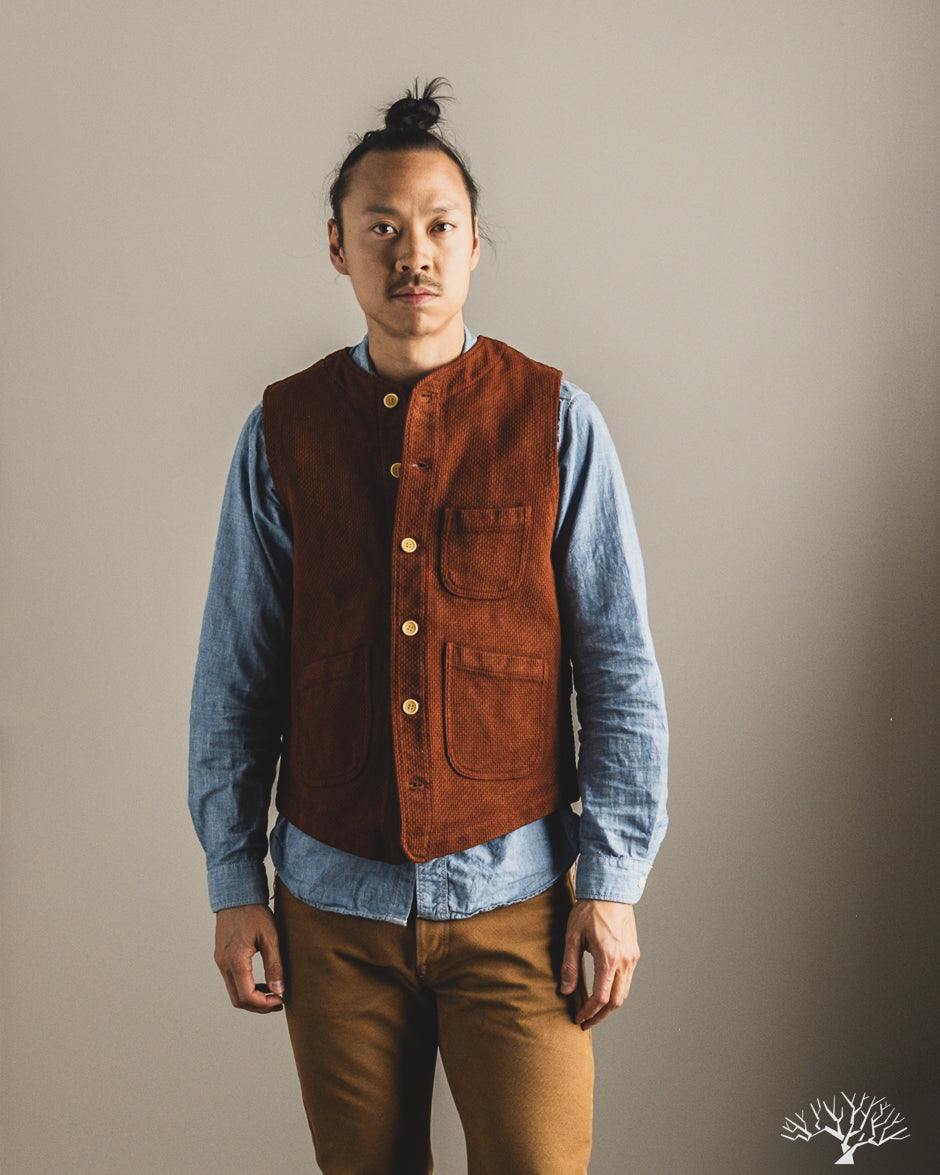 Studio D'Artisan - Amami Mud-Dyed Sashiko Vest - Brown – Withered Fig
