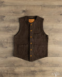 Studio D'Artisan Amami Mud-Dyed Sashiko Vest - Dark Brown