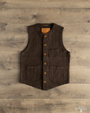 Studio D'Artisan - Amami Mud-Dyed Sashiko Vest - Dark Brown