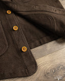 Studio D'Artisan Amami Mud-Dyed Sashiko Vest - Dark Brown