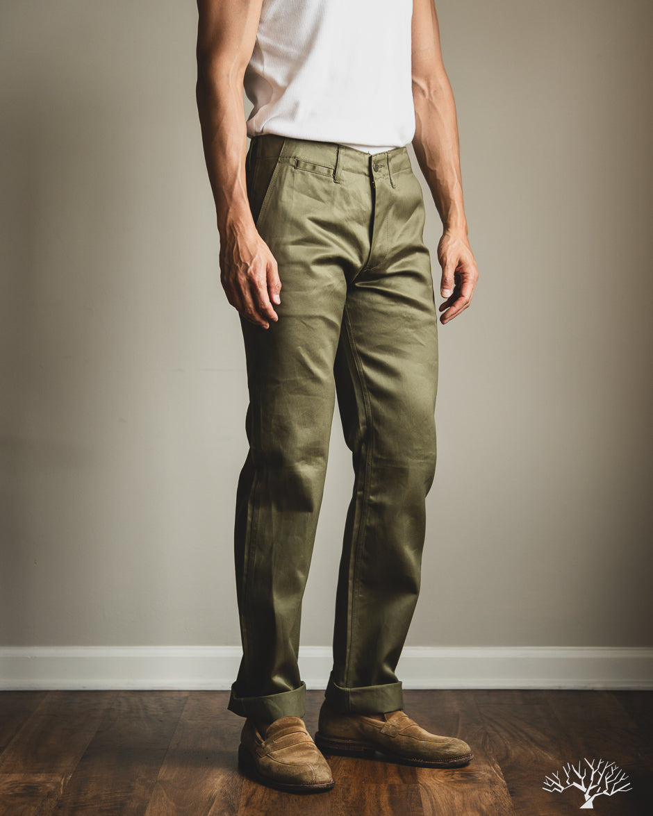 Studio D'Artisan - Chino Trousers - Army Green – Withered Fig
