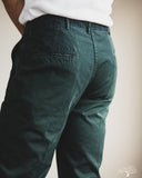 Studio D'Artisan Green Chino Trousers - Indigo Overdyed