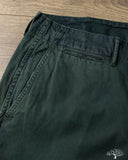 Studio D'Artisan Green Chino Trousers - Indigo Overdyed