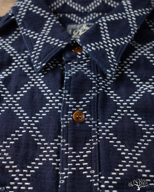 Studio d'Artisan - Indigo Sashiko Work Shirt – Withered Fig