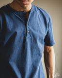 Studio D'Artisan Ishikawadai Tubular Jersey Henley T-Shirt - Navy
