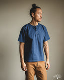 Studio D'Artisan Ishikawadai Tubular Jersey Henley T-Shirt - Navy