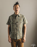 Studio D'Artisan Noragi Sashiko Short-Sleeve Work Shirt - Army