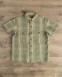 Studio D'Artisan Noragi Sashiko Short-Sleeve Work Shirt - Army