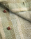 Studio D'Artisan Noragi Sashiko Short-Sleeve Work Shirt - Army