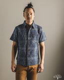 Studio D'Artisan Noragi Sashiko Short-Sleeve Work Shirt - Blue