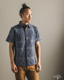 Studio D'Artisan Noragi Sashiko Short-Sleeve Work Shirt - Blue
