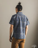 Studio D'Artisan Noragi Sashiko Short-Sleeve Work Shirt - Blue