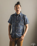 Studio D'Artisan Noragi Sashiko Short-Sleeve Work Shirt - Blue
