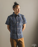 Studio D'Artisan Noragi Sashiko Short-Sleeve Work Shirt - Blue