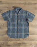Studio D'Artisan Noragi Sashiko Short-Sleeve Work Shirt - Blue