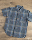Studio D'Artisan Noragi Sashiko Short-Sleeve Work Shirt - Blue