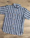 Studio D'Artisan Noragi Sashiko Short-Sleeve Work Shirt - Indigo