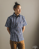 Studio D'Artisan Noragi Sashiko Short-Sleeve Work Shirt - Indigo