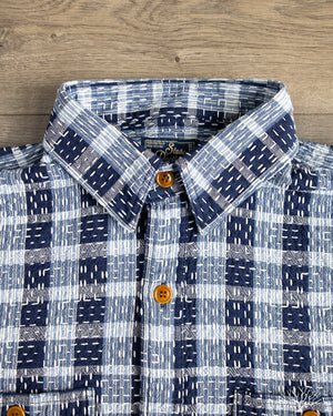 Studio D'Artisan - Noragi Sashiko Short-Sleeve Work Shirt - Indigo