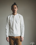 Studio d' Artisan Suvin Gold Looopwheel Long-Sleeve Henley Tee - White