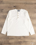 Studio d' Artisan Suvin Gold Looopwheel Long-Sleeve Henley Tee - White
