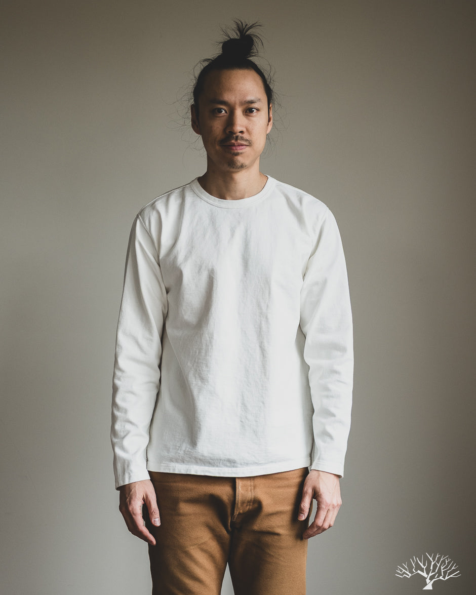 Studio d'Artisan - Suvin Gold Looopwheel Long-Sleeve Tee - White