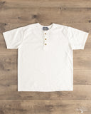 Studio d' Artisan Suvin Gold Looopwheel Short-Sleeve Henley Tee - White