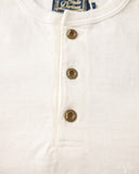 Studio d' Artisan Suvin Gold Looopwheel Short-Sleeve Henley Tee - White