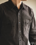 Studio D'Artisan Layered Color Denim Shirt - Kuro-Beni