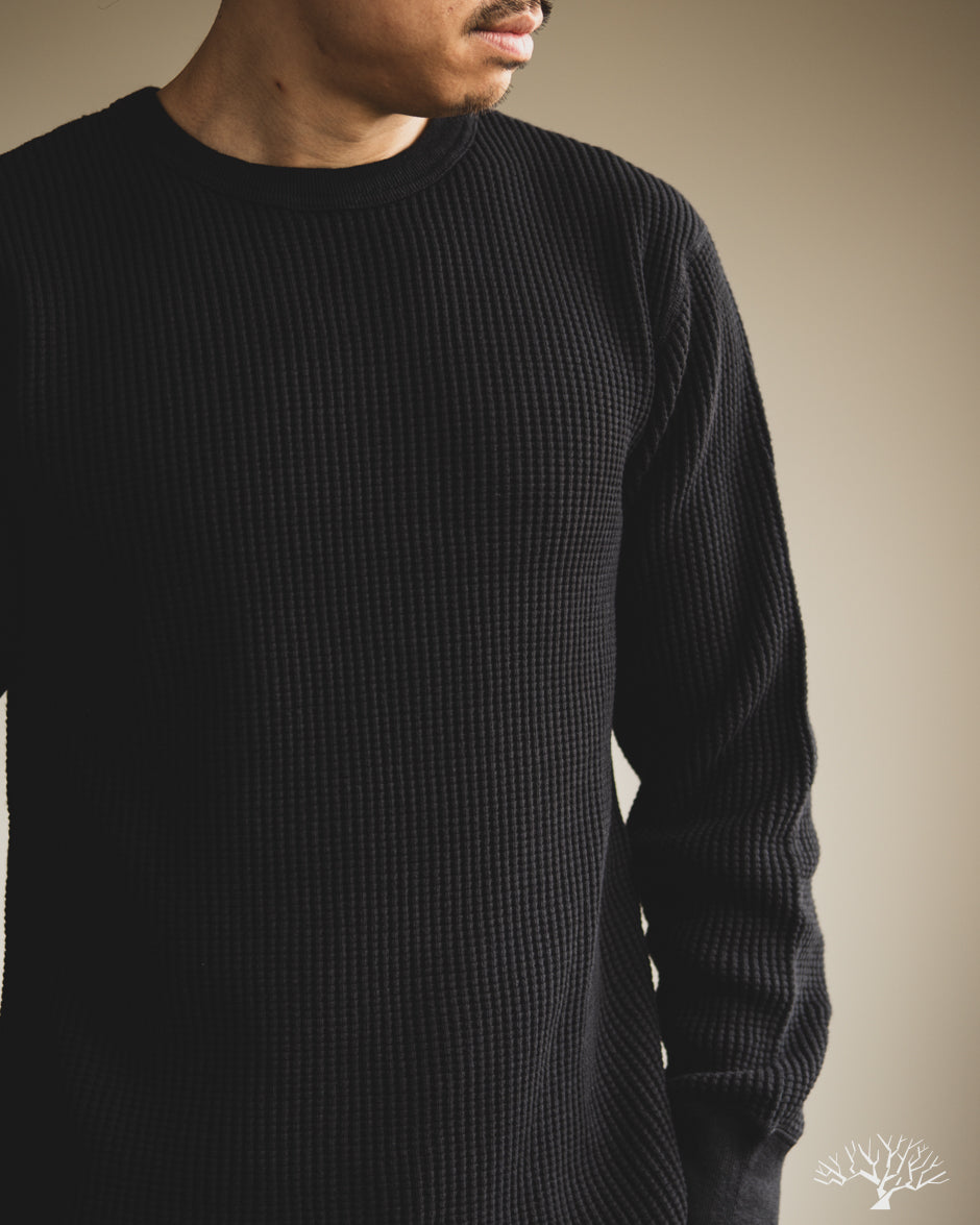 UES 60BW - Big Waffle T-Shirt - Black