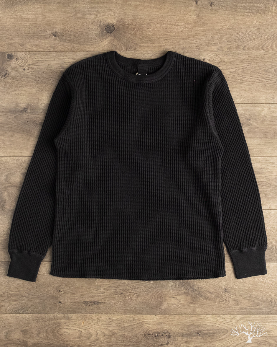 UES 60BW - Big Waffle T-Shirt - Black