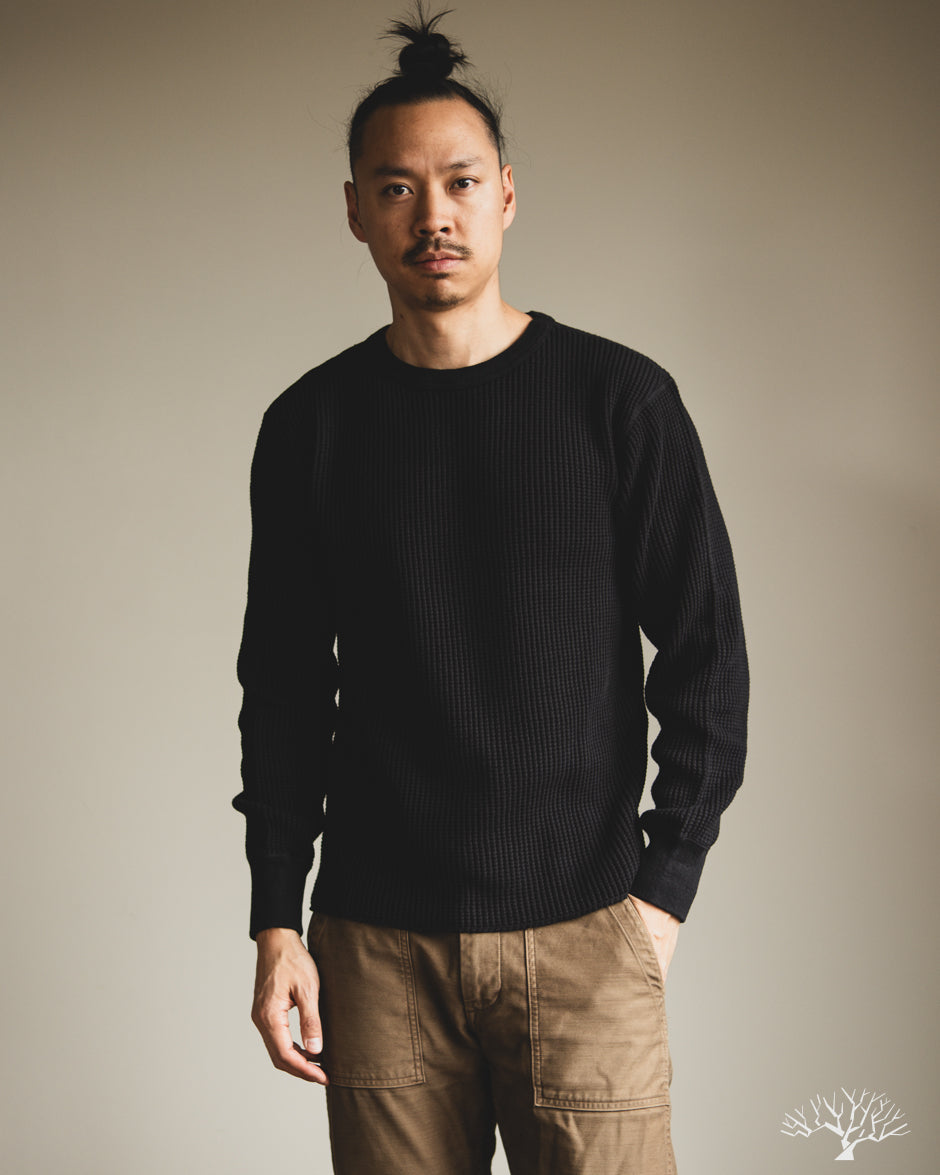 UES 60BW - Big Waffle T-Shirt - Black