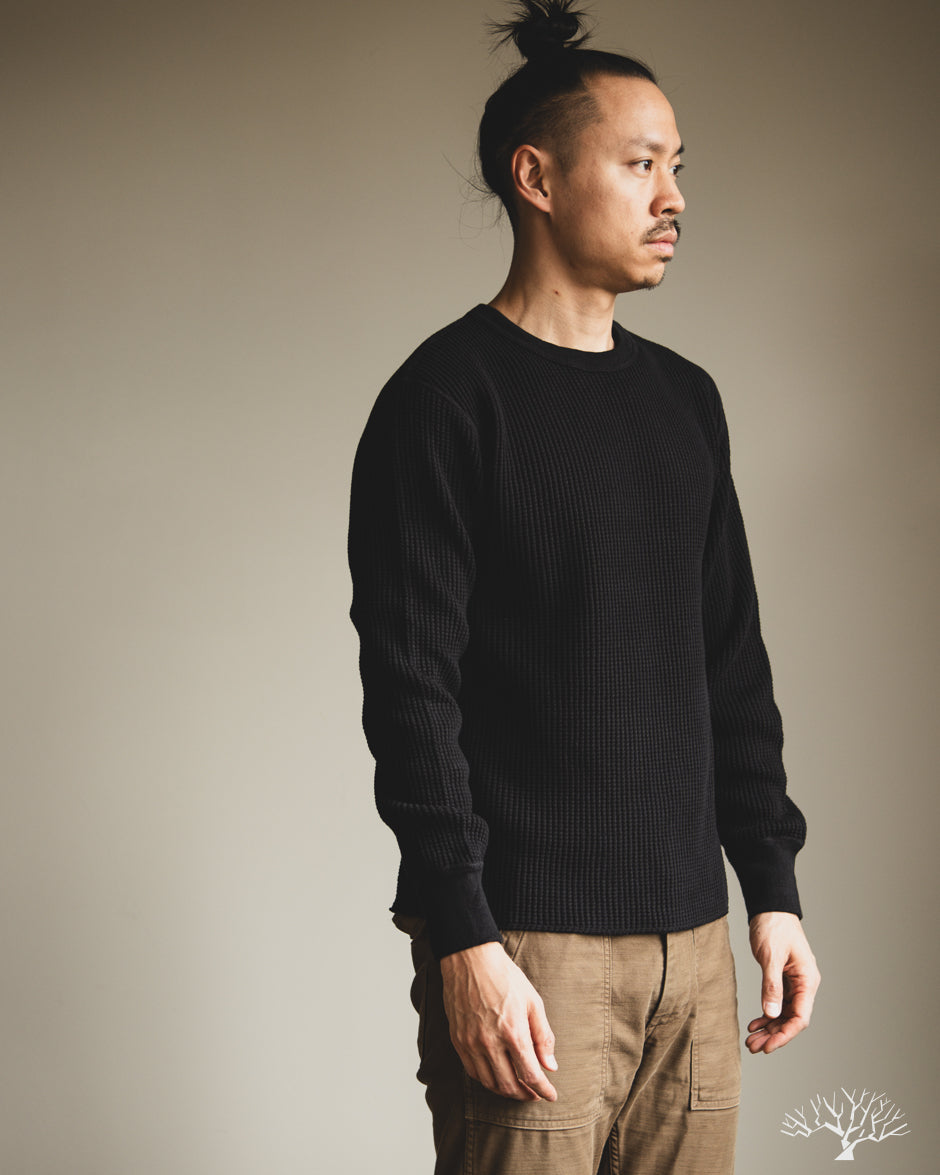 UES 60BW - Big Waffle T-Shirt - Black