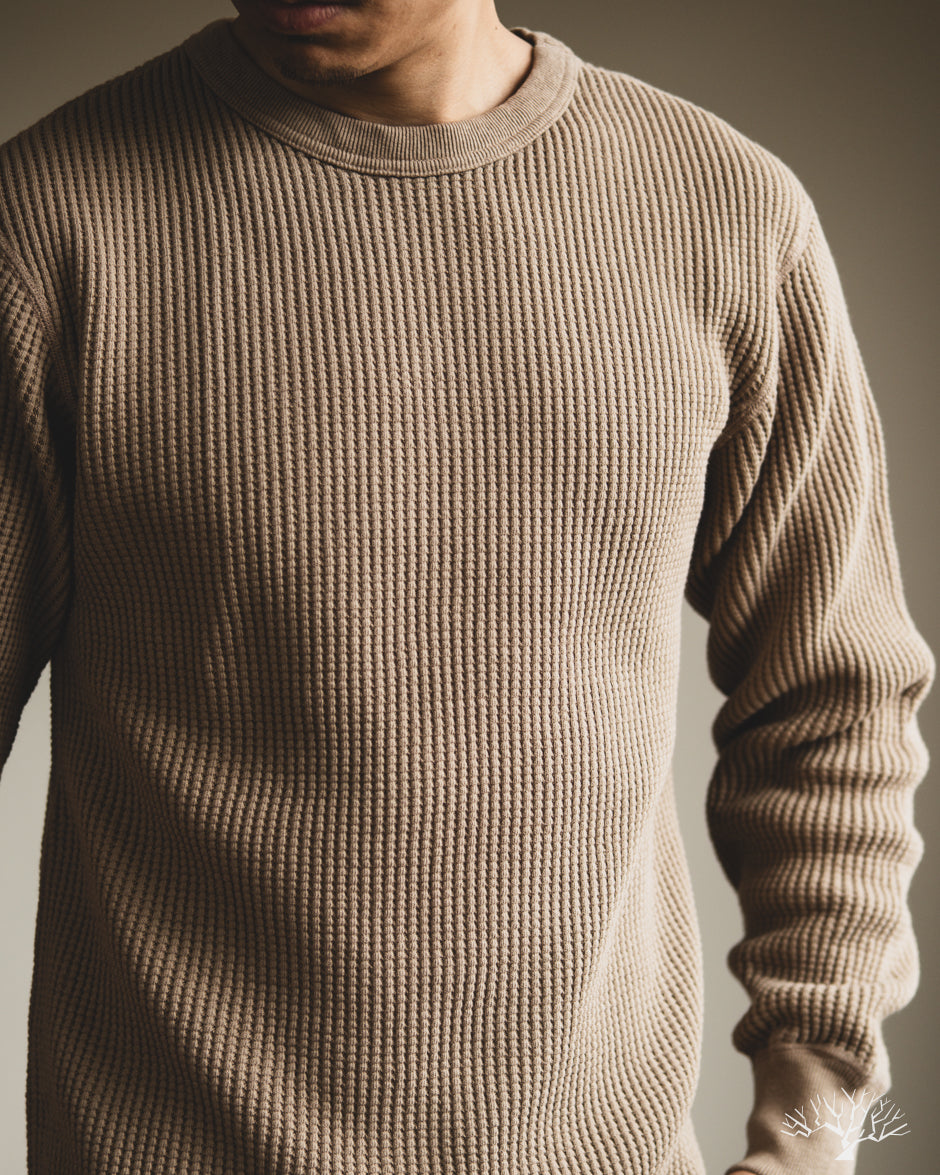 UES 60BW - Big Waffle T-Shirt - Sand Beige