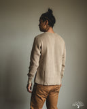 UES 66BW Big Waffle Henley T-Shirt - Beige