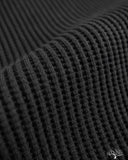 66BW Big Waffle Henley T-Shirt - Black