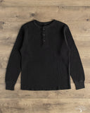 66BW Big Waffle Henley T-Shirt - Black