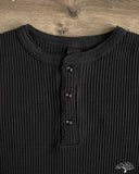 66BW Big Waffle Henley T-Shirt - Black