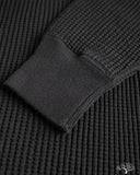 66BW Big Waffle Henley T-Shirt - Black