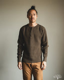 66BW Big Waffle Henley T-Shirt - Brown